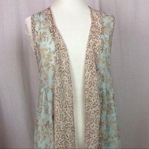 Band of Gypsies Drape Vest SHEER Floral S / M